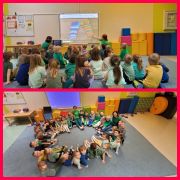 ilustracja do wpisu 
Dzień Kolorowej Skarpetki - zajęcia koleżeńskie Limonek i Brzoskwinek